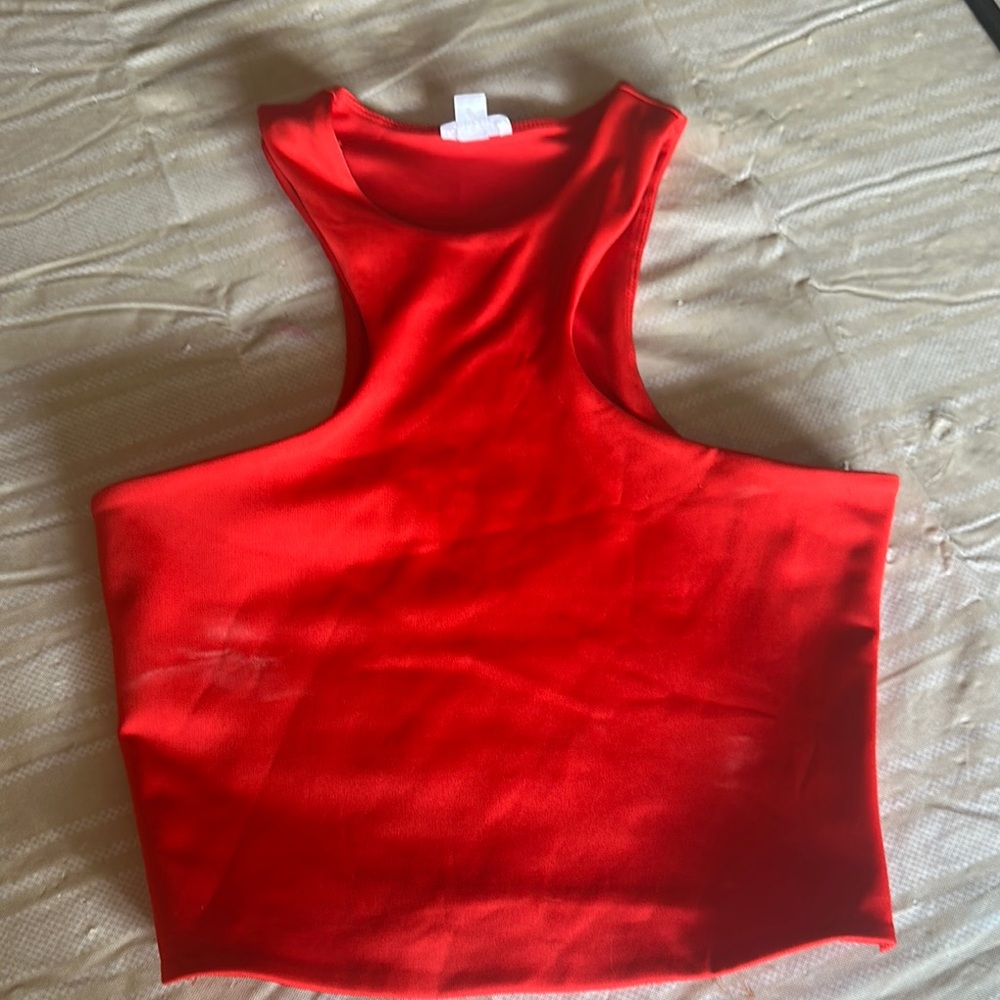 Garage Red Boxy Crop Tank Top - Picture 1 of 2